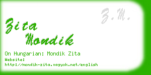 zita mondik business card